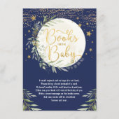 Navy Gold Moon Twinkle Star Books voor Baby Informatiekaartje (Voorkant)