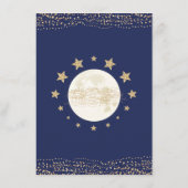 Navy Gold Moon Twinkle Star Books voor Baby Informatiekaartje (Achterkant)