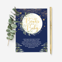Navy Gold Moon Twinkle Star Books voor Baby