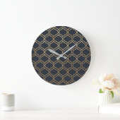 Navy & Gold Moroccan Pattern Grote Klok (Huis)