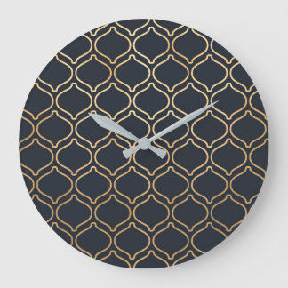 Navy & Gold Moroccan Pattern Grote Klok