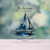 Navy Gold Nautical Boat Gold Wedding Welcome Sign Acryl Bord (Neutraal)