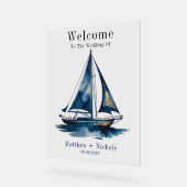 Navy Gold Nautical Boat Gold Wedding Welcome Sign Acryl Bord (Hoek)