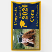 Navy Gold One fotoklasse van 2024 Afstuderen Spandoek (Verticaal)