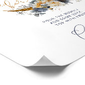 Navy gold over de maan baby shower Mom-osa bar Poster (Hoek)