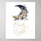 Navy gold Over the moon Kaarten en geschenken Poster (Voorkant)