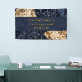 Navy Gold Painted Peony Wedding Spandoek (Beurs)