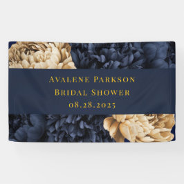 Navy Gold Painted Peony Wedding Spandoek