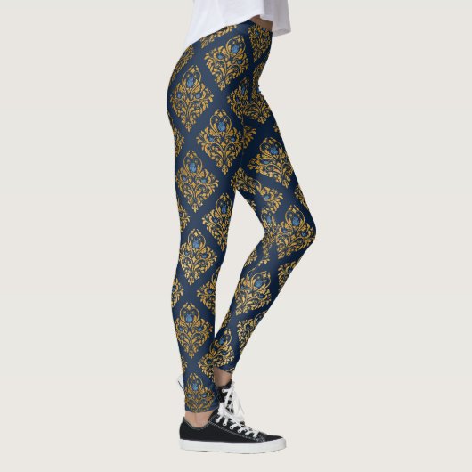 NAVY GOLD Pattern leggings actief slijten (Rechts)