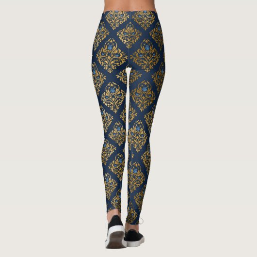 NAVY GOLD Pattern leggings actief slijten (Achterkant)