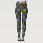 NAVY GOLD Pattern leggings actief slijten (Voorkant)