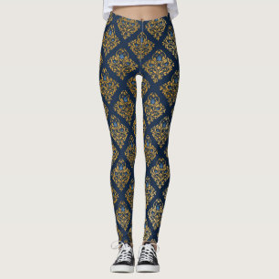 NAVY GOLD Pattern leggings actief slijten