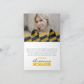 Navy & Gold Paw Print Afstuderen opvouwen 2 foto Bedankkaart (Binnen)