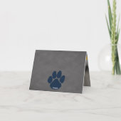Navy & Gold Paw Print Afstuderen opvouwen 2 foto Bedankkaart (Achterkant)