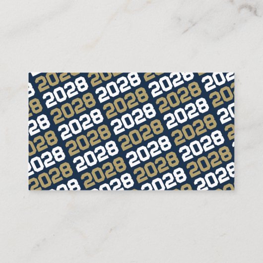Navy & Gold Pawprint Mini Afstuderen Uitnodigingen (Achterkant)