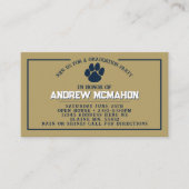 Navy & Gold Pawprint Mini Afstuderen Uitnodigingen (Voorkant)