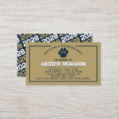 Navy & Gold Pawprint Mini Afstuderen Uitnodigingen