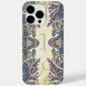 Navy Gold  Peacock Paisley Case-Mate iPhone Case (Achterkant)