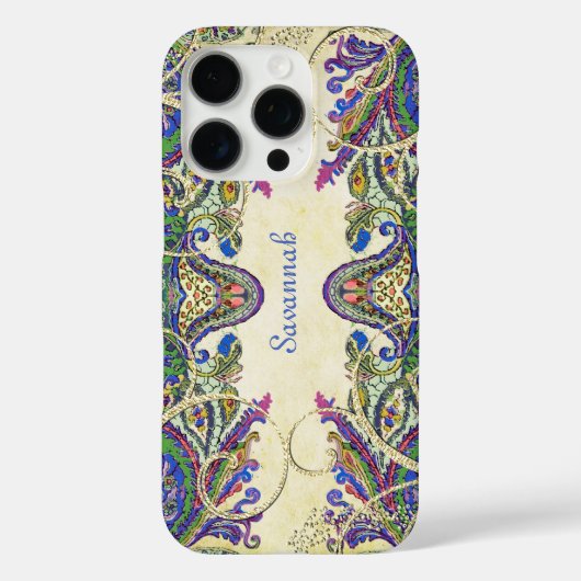 Navy Gold  Peacock Paisley iPhone Case-Mate iPhone Case (Achterkant)