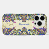 Navy Gold  Peacock Paisley iPhone Case-Mate iPhone Case (Achterkant (horizontaal))