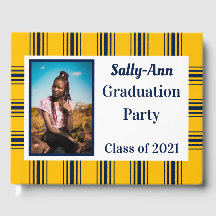 Navy Gold Photo Graduation Party