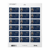 Navy Gold Photo Lijst 2025 Afstudeerder Adres Etiket (Full Sheet)