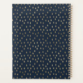 Navy Gold Raindrop Modern Trendy Monogram Planner (Achterkant)
