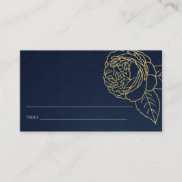 NAVY GOLD ROOS FLORAL BAT MITZVAH PLACE CARDS VISITEKAARTJE