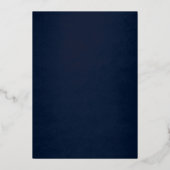 Navy Gold Roos Mis Quince Quinceanera Folie Uitnodiging (Achterkant)