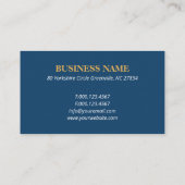 Navy Gold Scales Law Attorney Professional Visitekaartje (Achterkant)