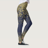 Navy & Gold Shiny Leggings (Rechts)