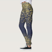 Navy & Gold Shiny Leggings (Links)