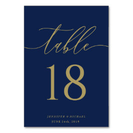 Navy Gold Signature Seat Wedding Party Celebration Kaart