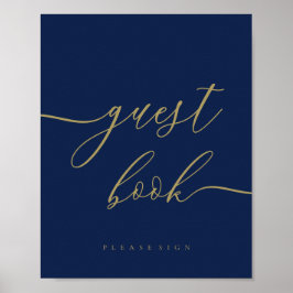 Navy gold Signature Wedding Guest Poster