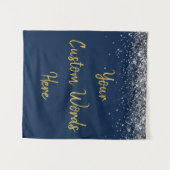Navy Gold Silver Verjaardag Party Foto Booth Prop Wandkleed (Voorkant (horizontaal))