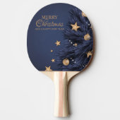 Navy Gold Simple Christmas Day Ping pong peddels Tafeltennisbatje (Achterkant)