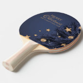Navy Gold Simple Christmas Day Ping pong peddels Tafeltennisbatje (Voorkant Gekanteld)