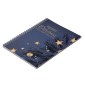 Navy Gold Simple Christmas Day Spiral Foto Notitieboek (Linkerzijde)