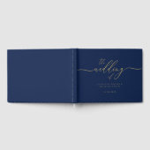 Navy Gold Simple Wedding Gastenboek (Volledig)