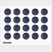 Navy & Gold Sneeuwvreugde aan de Wereld Sticker (Vel)