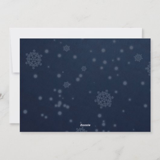 NAVY GOLD SNOWFLAKE LICHTE STRENGEN VAN JOY PEACE FEESTDAGENKAART (Achterkant)