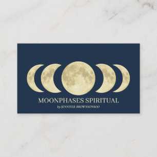 Navy Gold Spirituele Lunar Moon Visitekaartje