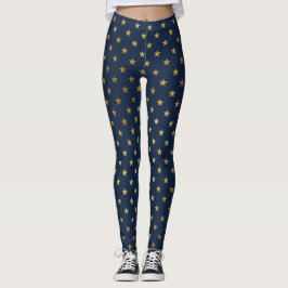 NAVY GOLD STAR ACTIEVE LEGGINGS NIEUWE