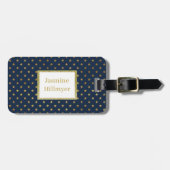 Navy Gold Star GLITTER CUSTOM BAGAGELABEL (Voorkant horizontaal)