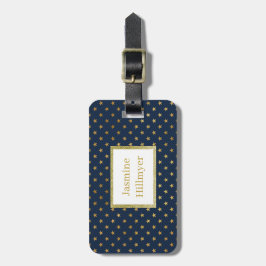 Navy Gold Star GLITTER CUSTOM BAGAGELABEL