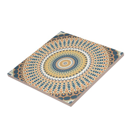 Navy Gold Star Mandala Tegeltje (Zijkant)