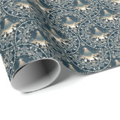 Navy & Gold Star of Wonder Mandala Art Deco Fans Cadeaupapier (Rol Hoek)