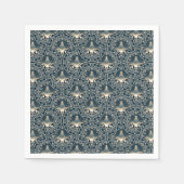 Navy & Gold Star of Wonder Mandala Art Deco Fans Servet (Voorkant)