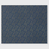 NAVY GOLD STAR PATTERN WRAPPINGPAPIER GIFT WRAP CADEAUPAPIER (Vlak)