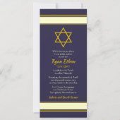 Navy Gold Star van David Bar Mitzvah Invitation Kaart (Voorkant)
